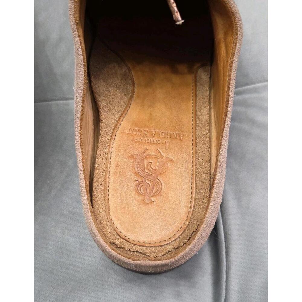 The Office Of Angela Scott Pink Suede Mules Oxfords SlipOn Womens Shoes 37 7 - Picture 6 of 16